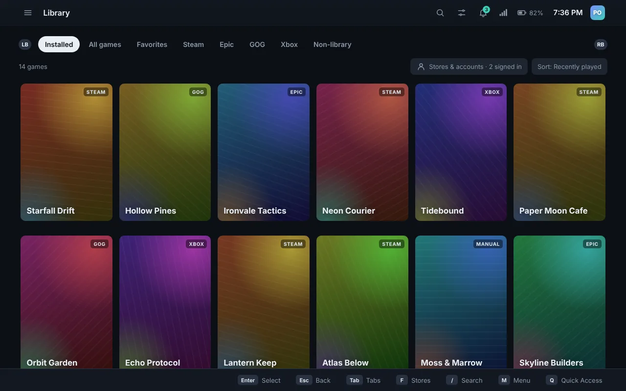 The library in Game Mode